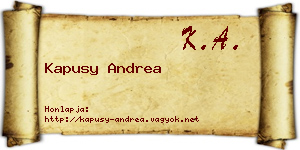 Kapusy Andrea névjegykártya