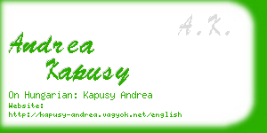 andrea kapusy business card